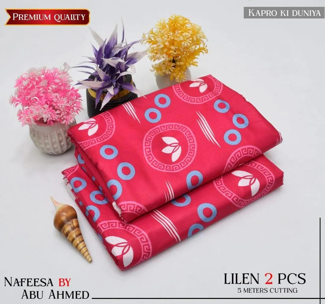 2 Pcs Women's Unstitched Printed Suit