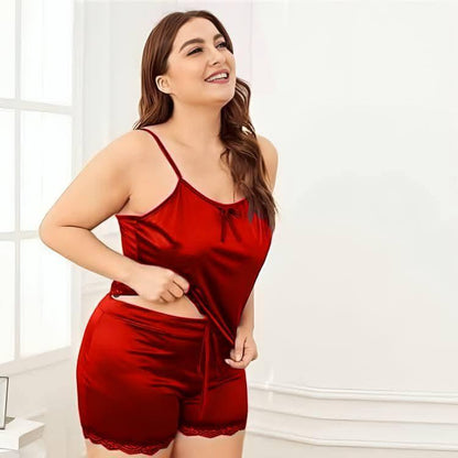 Cozy Red Jersey Nightwear Set - Comfortable and Lightweight