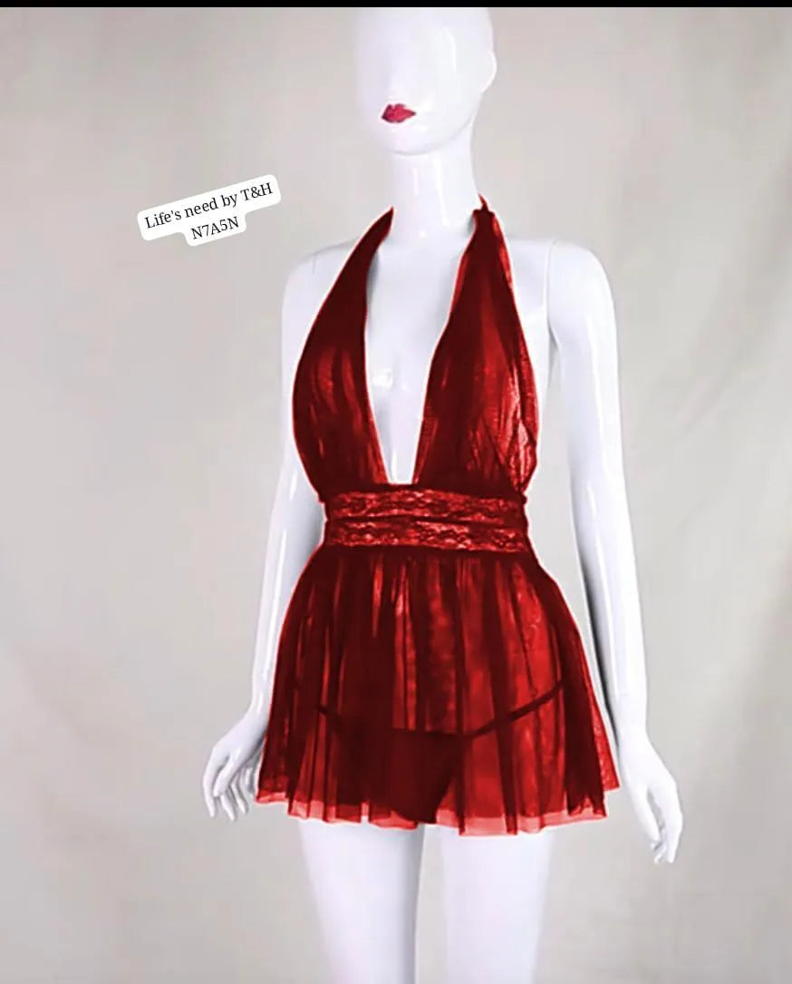 2 Pcs Net Frilly Comfortable And Breathable Nightgown