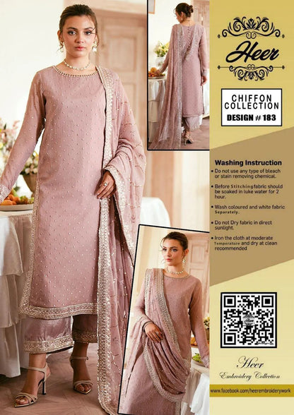 3 Pcs Women's Unstitched Embroidered Suit