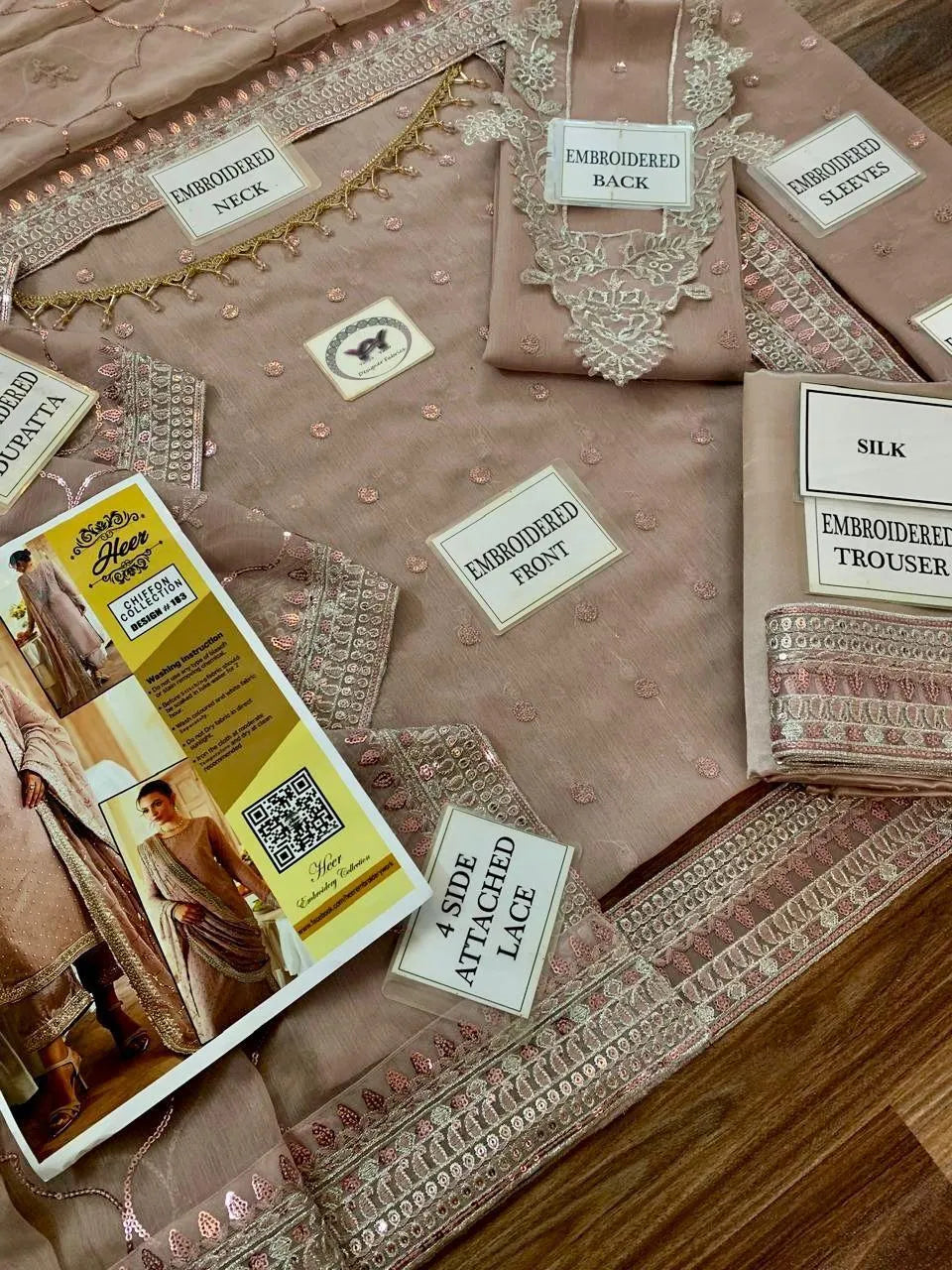 3 Pcs Women's Unstitched Embroidered Suit