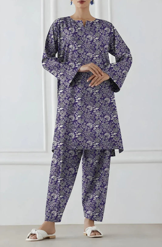 2 Pcs Women's Unstitched Printed Suit