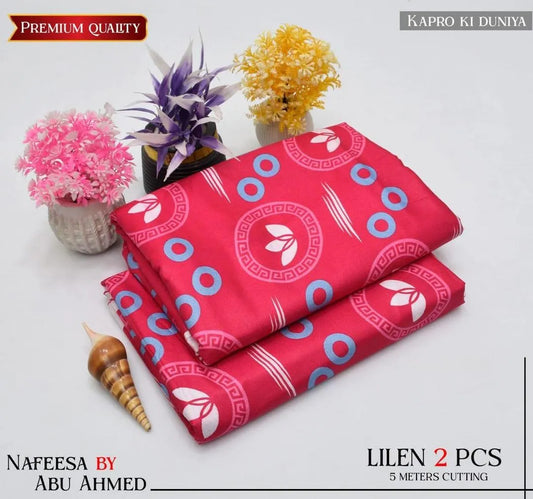 2 Pcs Women's Unstitched Printed Suit